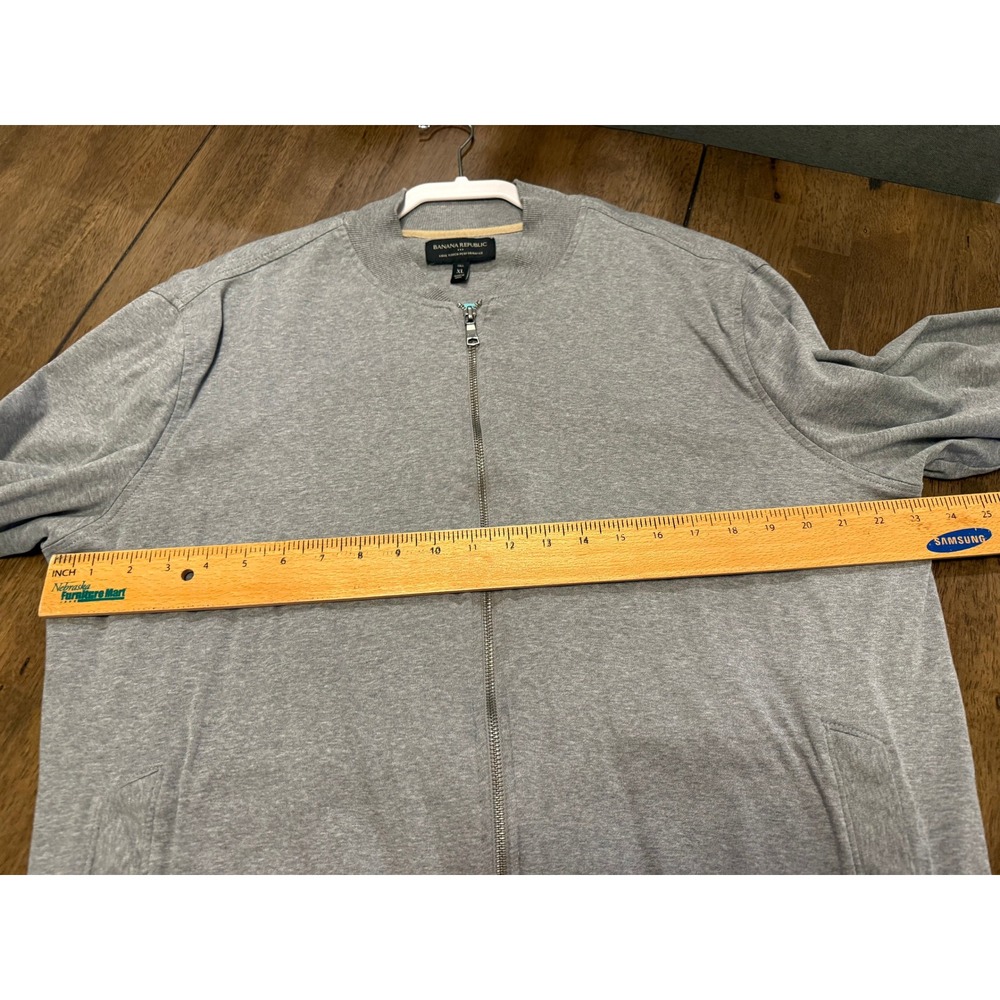 Banana Republic Luxe Touch Performance Bomber Jacket Gray XL Tall Zip Up - Picture 3 of 6
